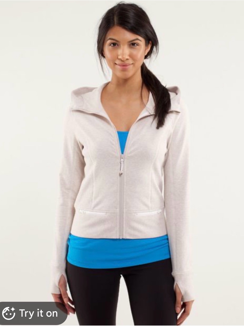 LULULEMON ATHLETICA SCUBA Light Beige Hooded Zip Jacket Hoodie - Women
